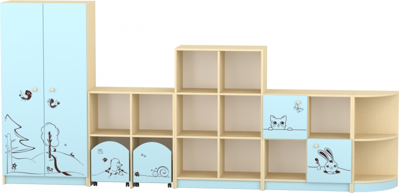 Sziluett Meserét szekrénysor - pasztellkék