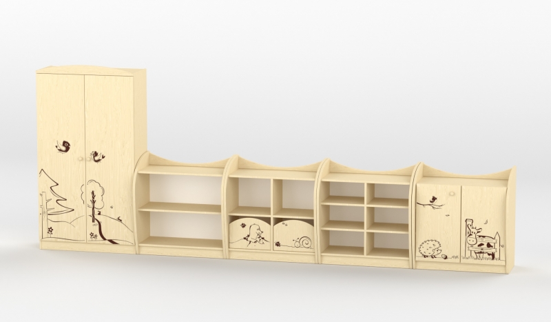 Sziluett Meserét szekrénysor - juhar