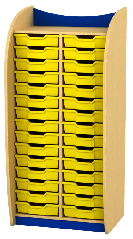 Marci szekrény II. - 30 tálcás, juhar-kék