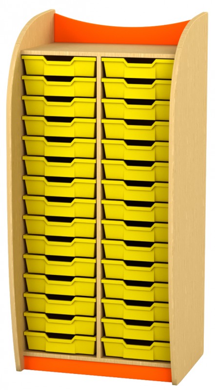 Marci szekrény II. - 30 tálcás, juhar-narancs