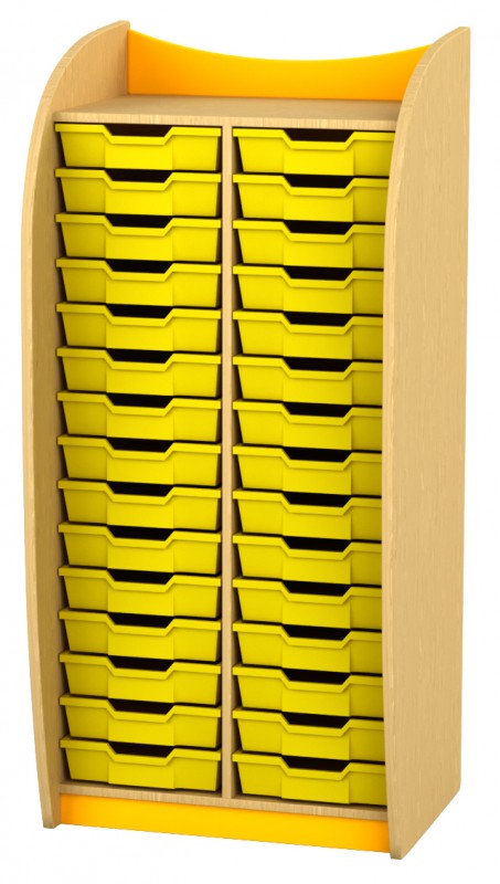 Marci szekrény II. - 30 tálcás, juhar-sárga